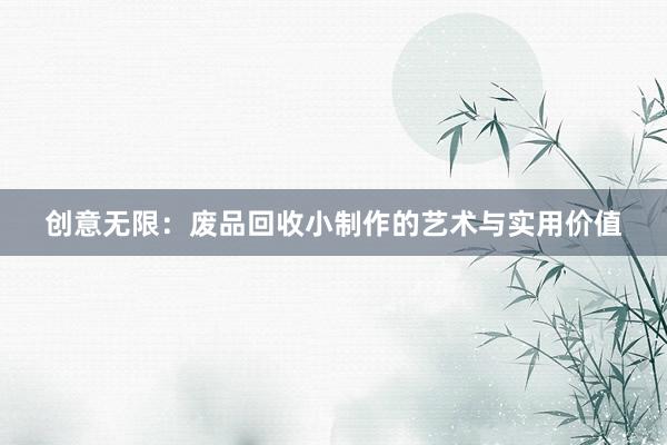 创意无限：废品回收小制作的艺术与实用价值